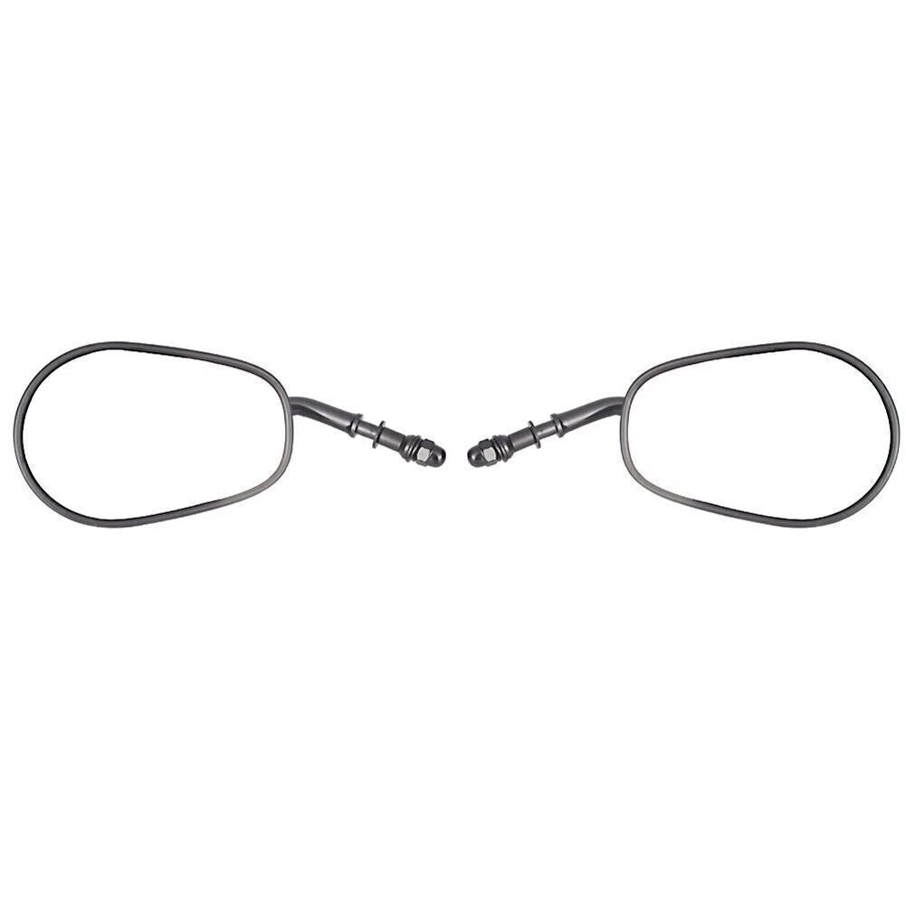 2 x Oval Universal Motorcycle Rear View Mirrors for Harley Street Bob (2007-2023)