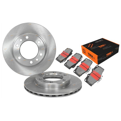 2 x Front Disc Rotors + Brake Pad Set for Landcruiser (1990–1999)