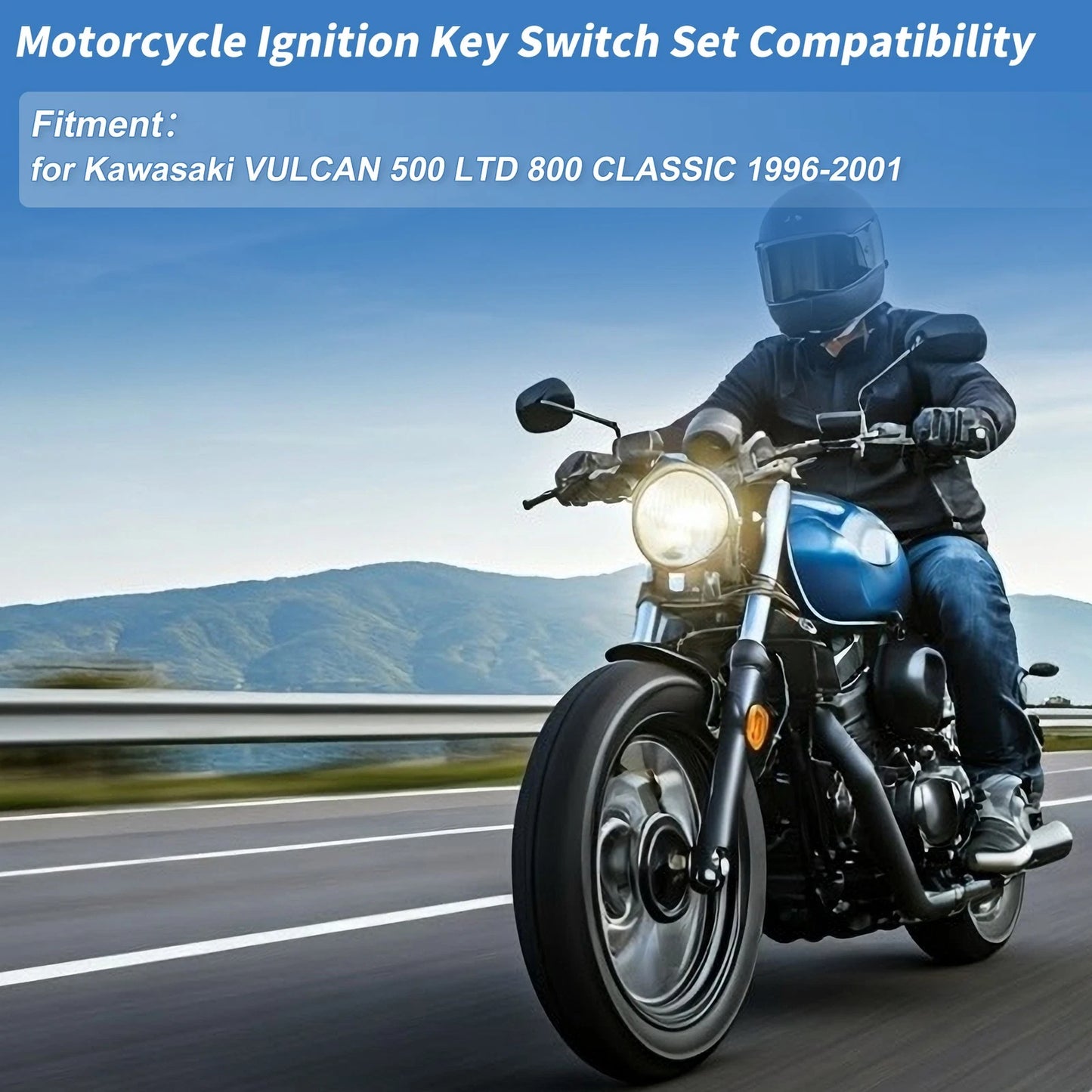 Ignition Key Switch for Kawasaki VULCAN 500 LTD 800 CLASSIC (1996–2001)