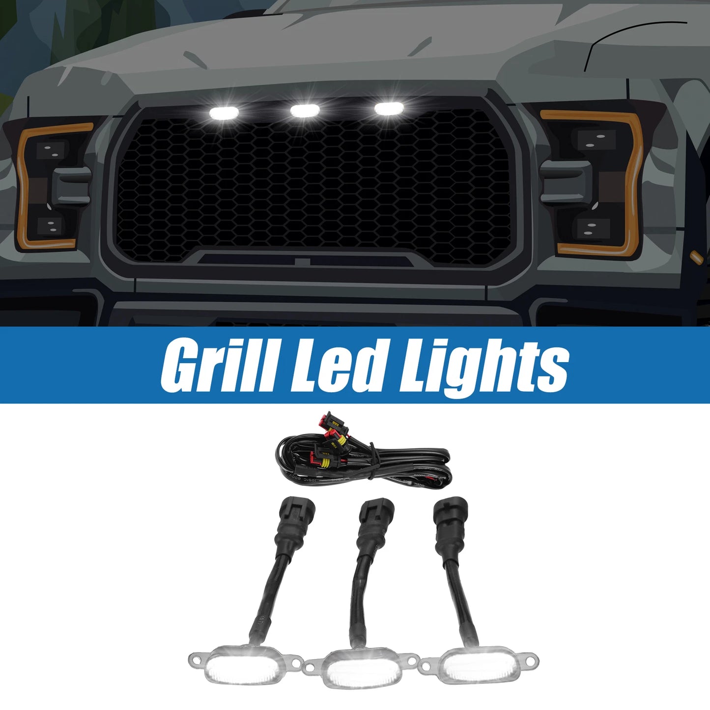 Grill LED Light Set for Ford F150 F250 F350 (2015-2023)