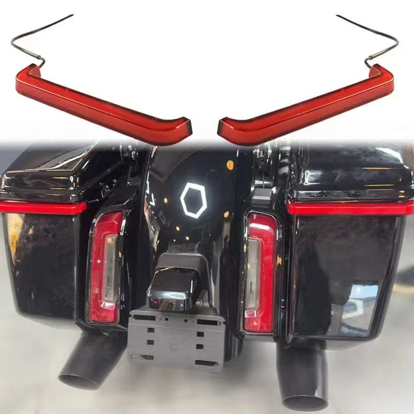 Red Rear Saddlebag Turn Signal Lights for Harley Street Glide FLHX (2024-2025)