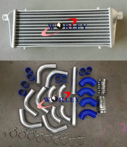 Universal Intercooler 550x230x50mm & 2.25" Aluminum Piping & Hose Kit