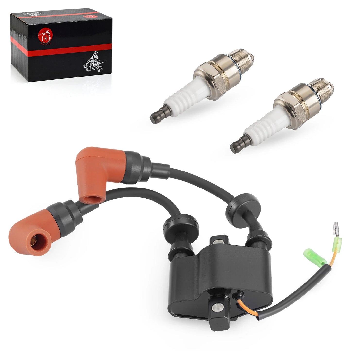 Ignition Coil w/ Spark Plug for Yamaha 4-Stroke Outboard 6-9.9HP 25"