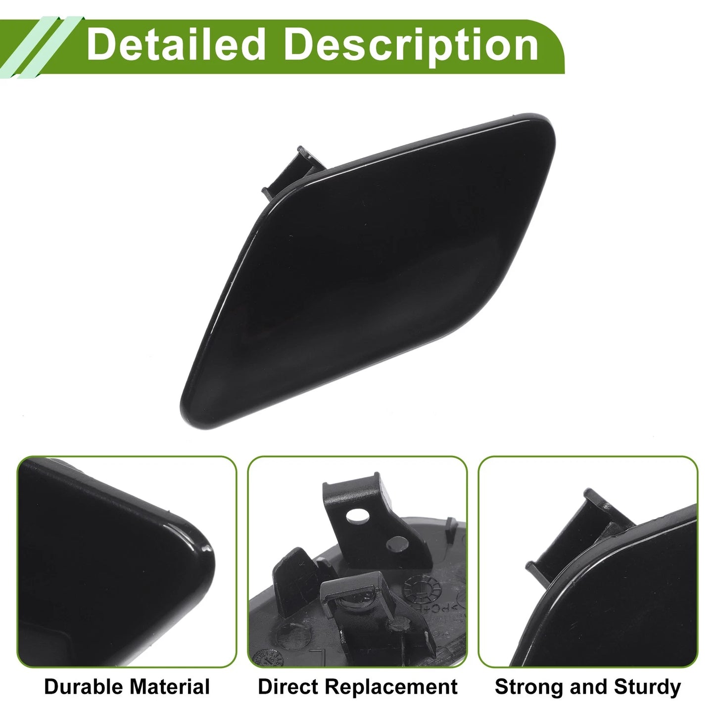 Left Washer Nozzle Cover Cap for Porsche Cayenne 92A Black