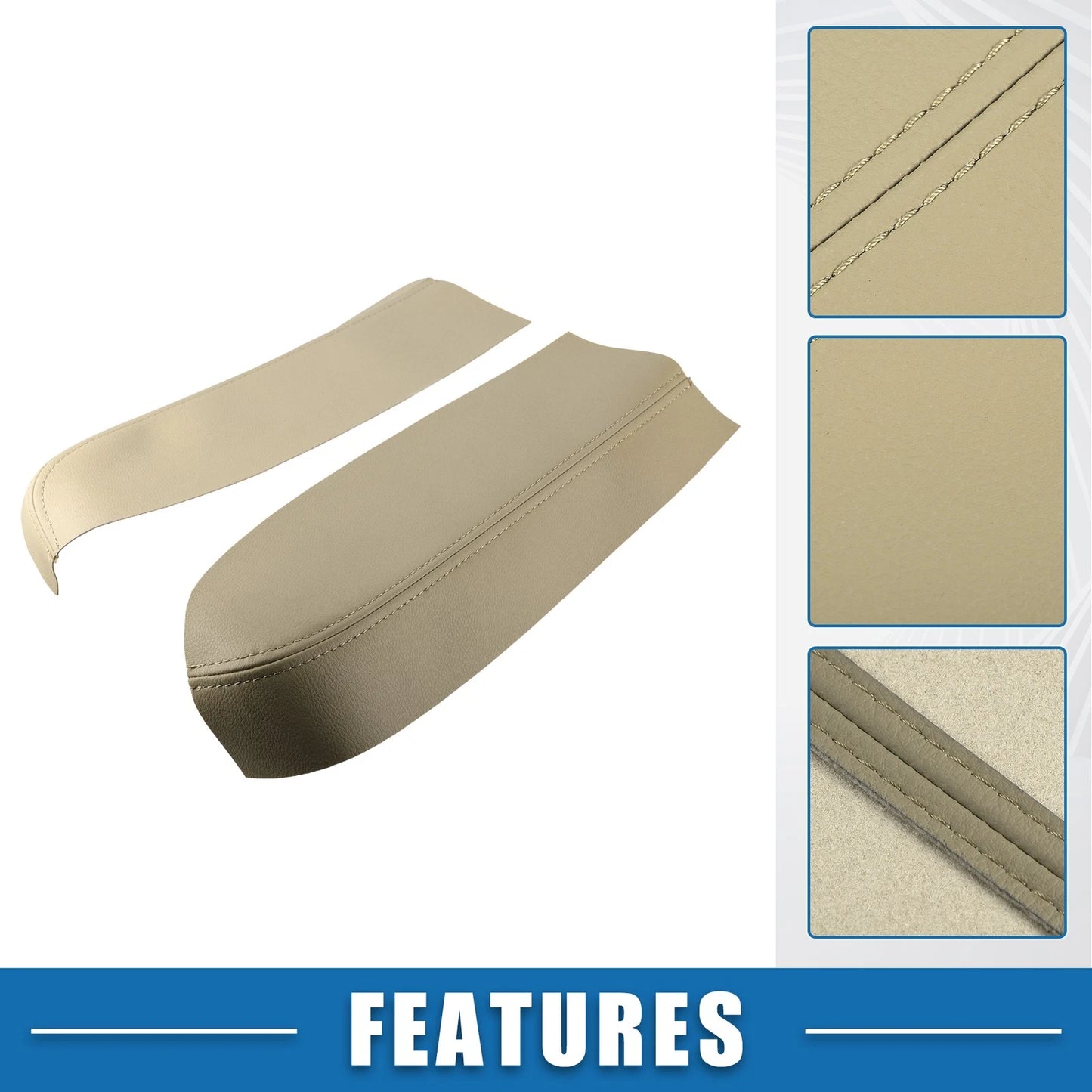Front Door Panel Armrest Cover for Toyota Prius (2004-2009) Beige 1 Pair