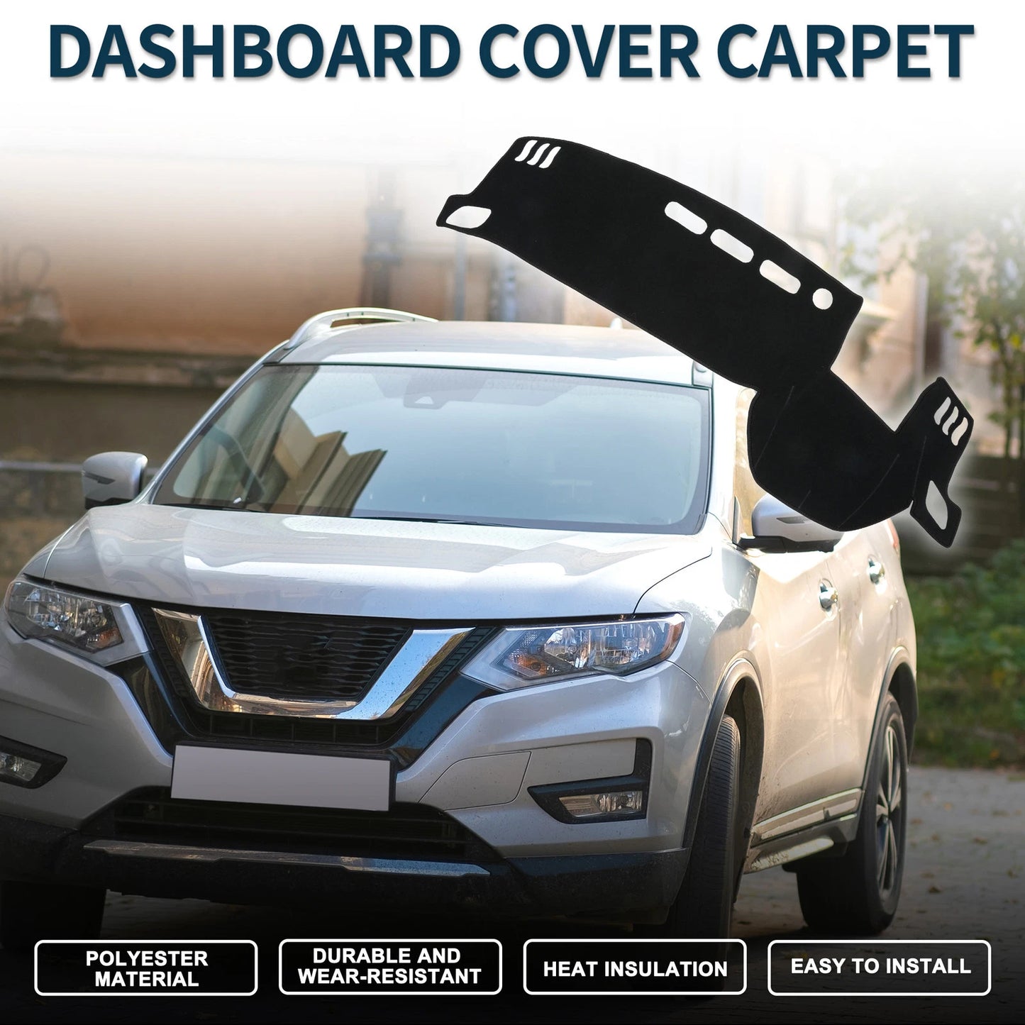 Dashboard Cover Mat for Nissan X-Trail T33 (2022-2024) Black 1 Set