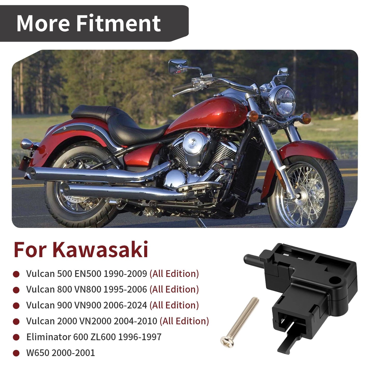 Waterproof Left Clutch Lever Switch for Kawasaki Vulcan 500 EN500 (1990-2009)