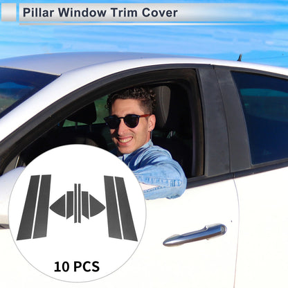 10 Pcs Door Pillar Window Trim for Mazda 6 (2009-2013) Carbon Fiber Black