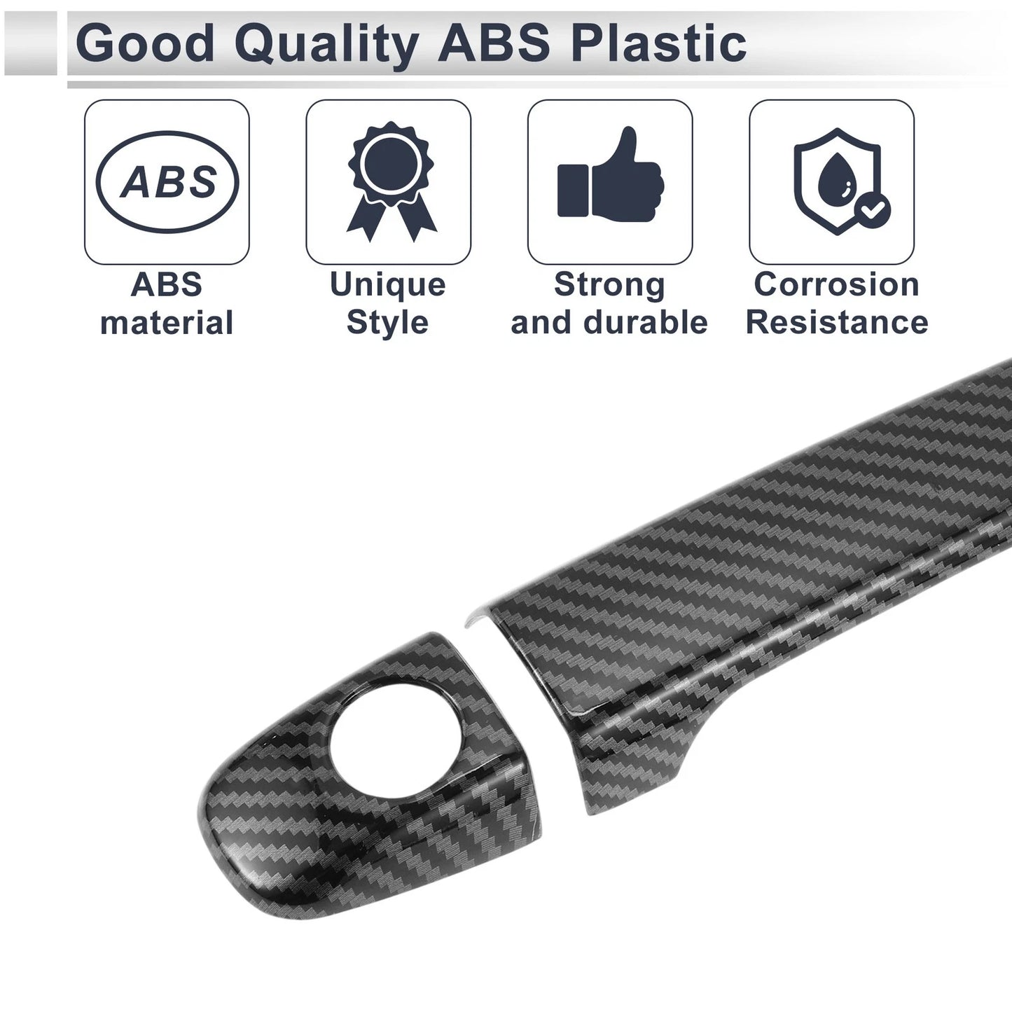 Carbon Fiber Black Door Handle Cover Trim for Toyota Prius (2010-2015)
