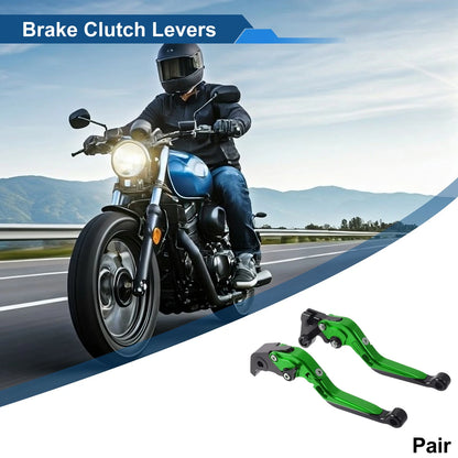 Adjustable Brake Clutch Levers for Yamaha YZF R1 Green Handle Black End