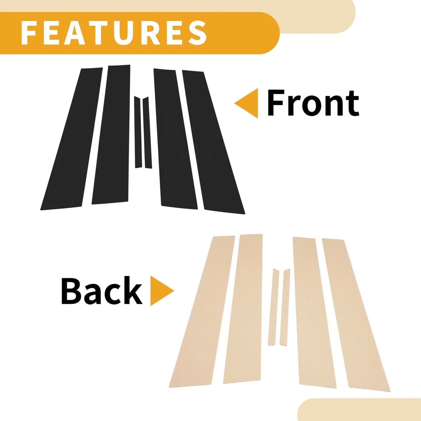 6 Pcs Door Pillar Window Trim for Toyota Mark X (2009–2019)