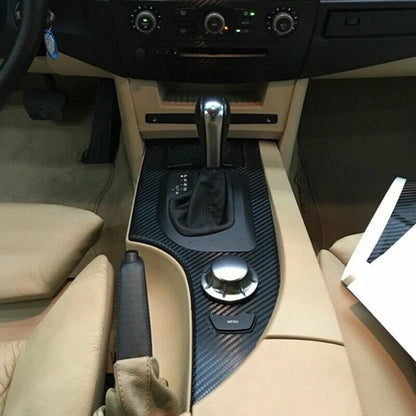 Interior Console Carbon Fiber Molding Sticker Decals for BMW 5 Series E60