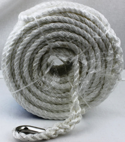 Anchor Rope 30m x 8mm PE Silver for Boat