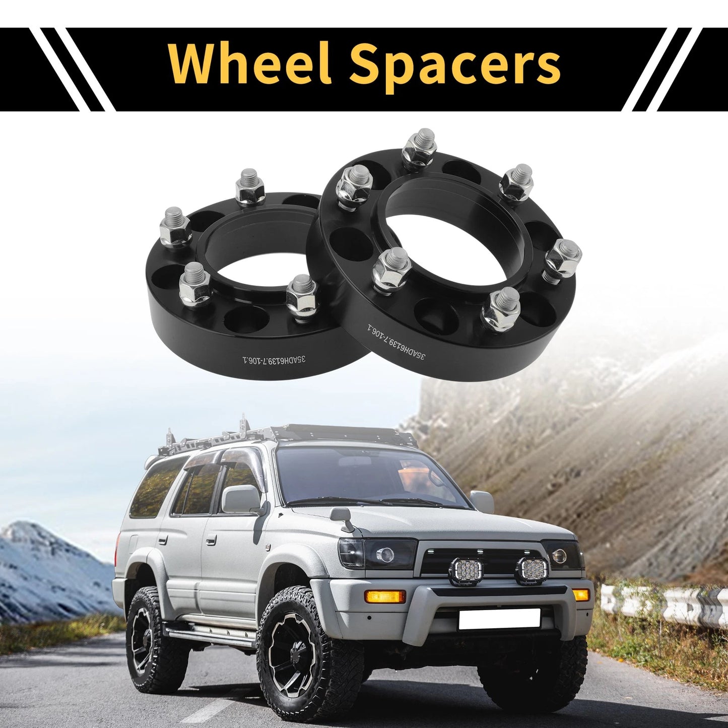 2 x 6x139.7mm Wheel Spacers 106.1mm M12x1.5 Toyota 4Runner (1989–2023)