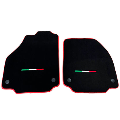 Floor Mats for Ferrari 458 Italia Black Tailored Carpets Set with Red Trim