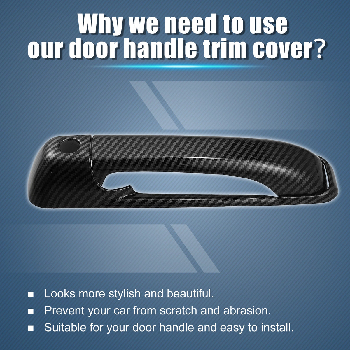 8pcs Exterior Side Door Handle Cover Trim for Ram 1500 2500 3500 (2010-2018)