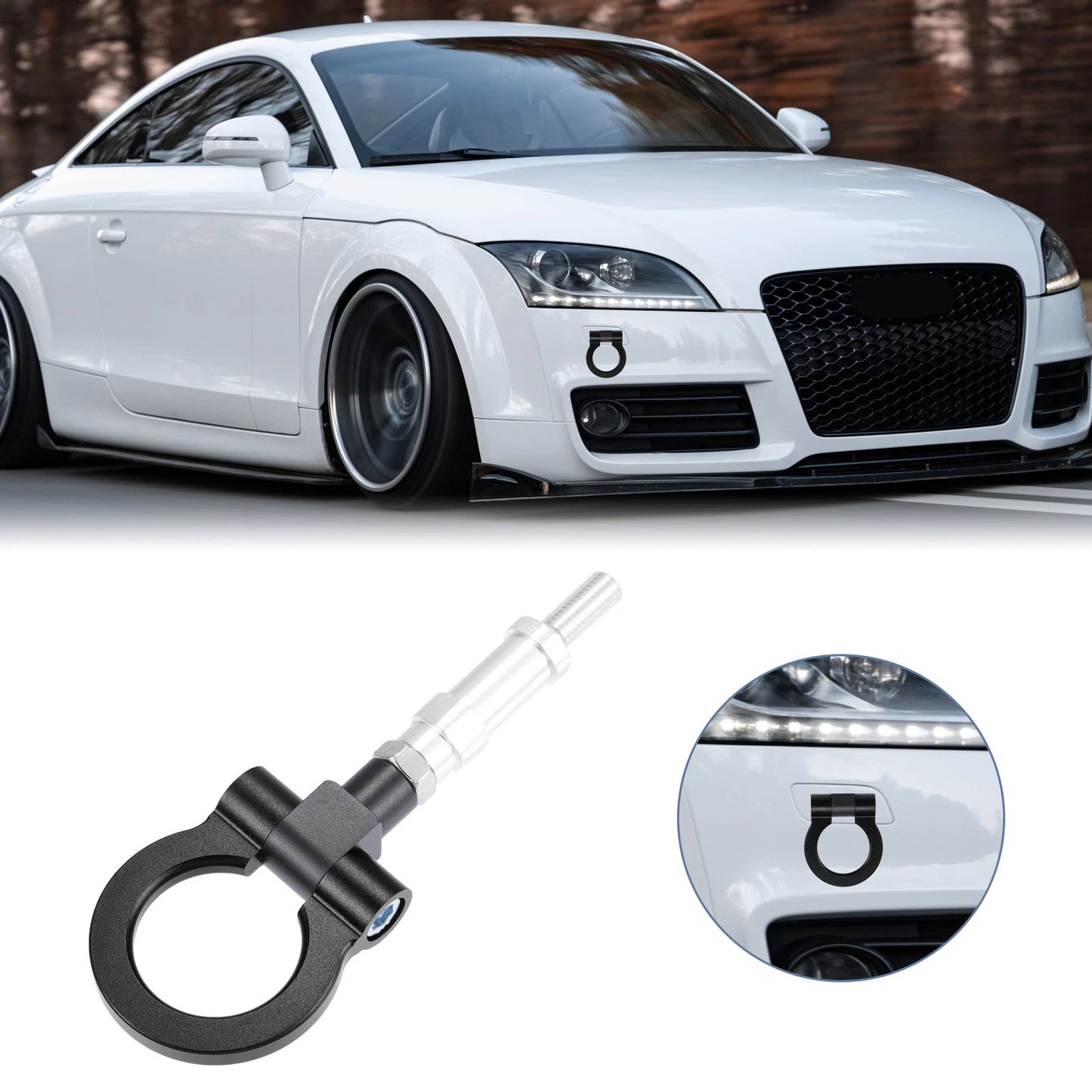 Black Front Bumper Tow Hook for Honda Fit, S2000 & Acura TL (2001-2008)
