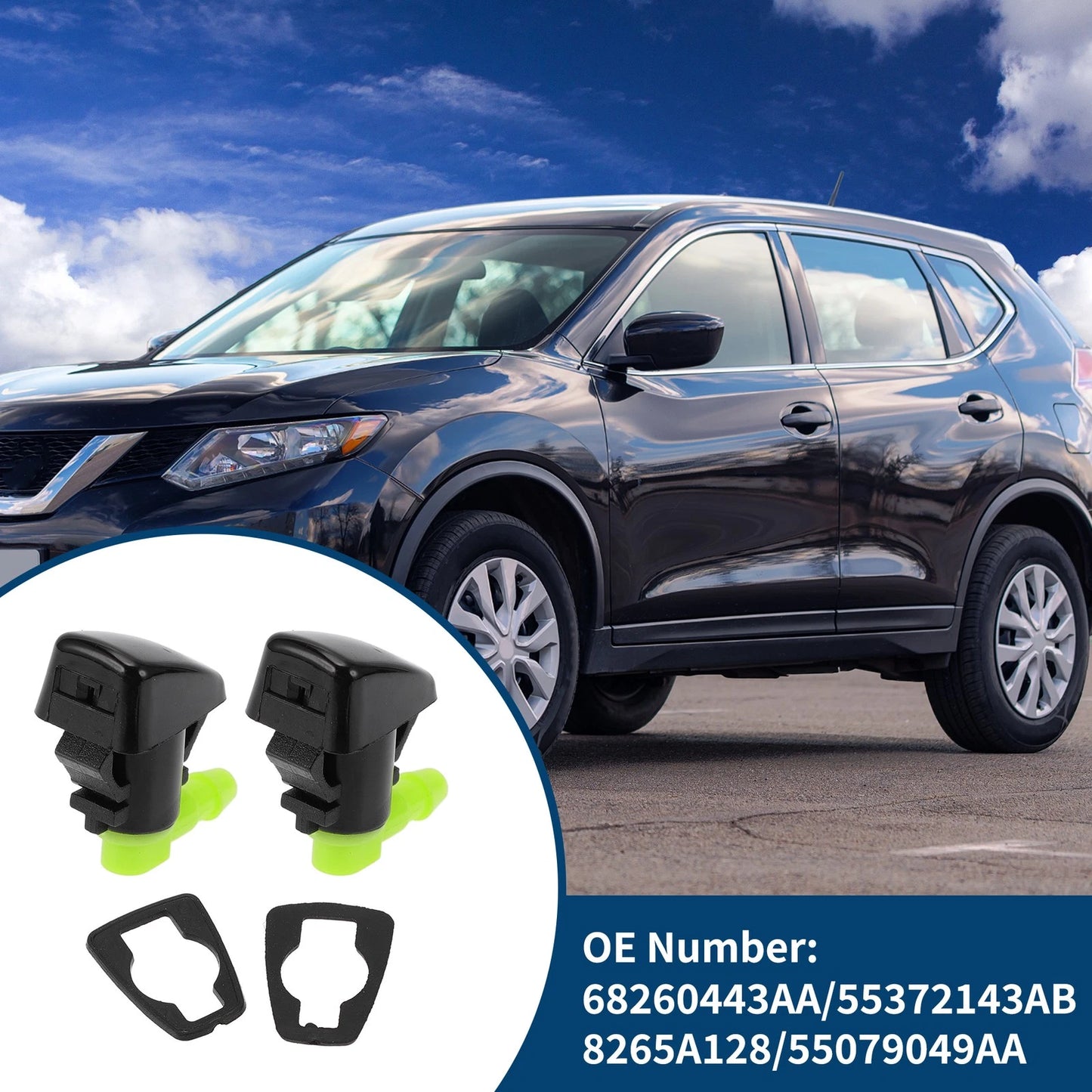 Front Windshield Washer Nozzles for Jeep Commander