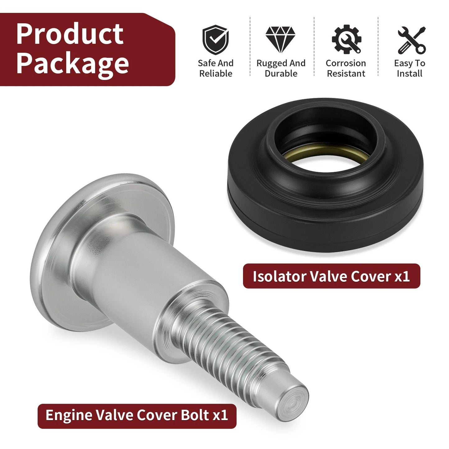 Isolator Valve Cover &Bolt For Polaris RZR Ranger Sportsman General 570 900 1000 (2008–2023)