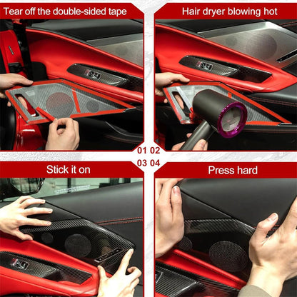 Real Carbon Side Door Speaker Covers for C8 Corvette Convertible Coupe (20-23)