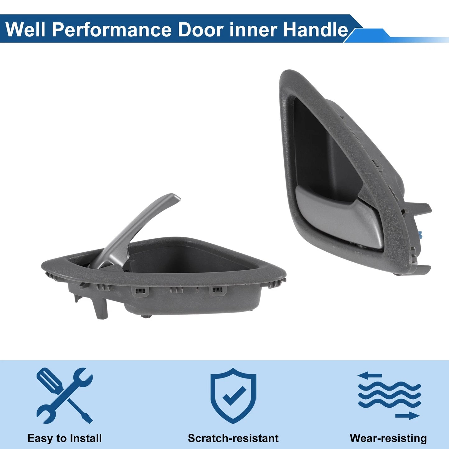 Front Driver Side Interior Door Handle for Chevrolet Sail Gray Chrome (2010-2014)