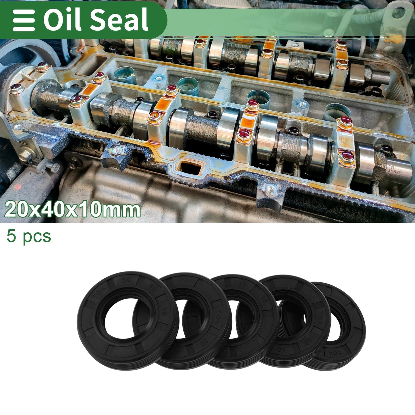 Oil Seal 20x40x10mm NBR Rubber Black for MakeModel