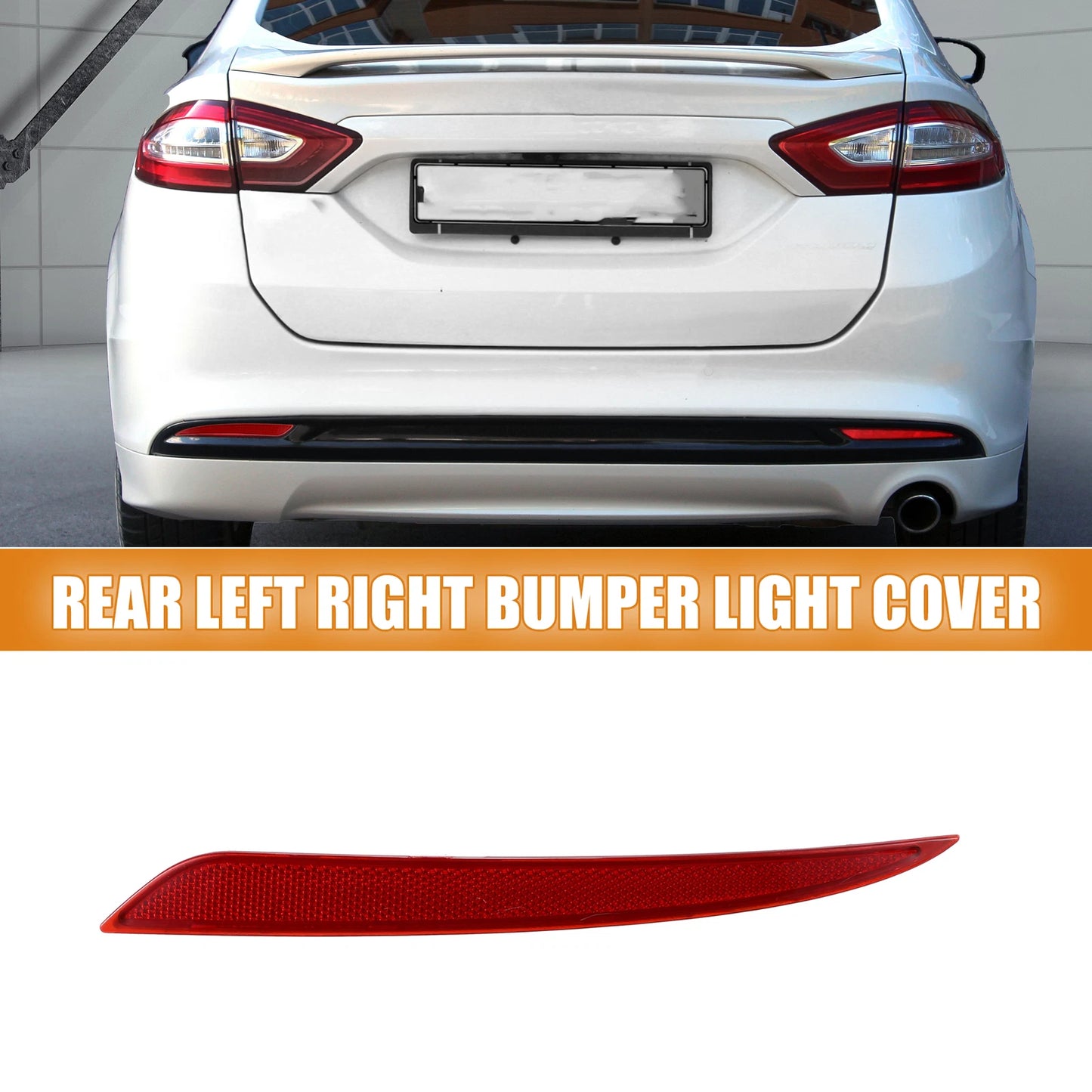 Car Rear Bumper Reflector Light Cover for Ford Fusion (2013-2020) Red