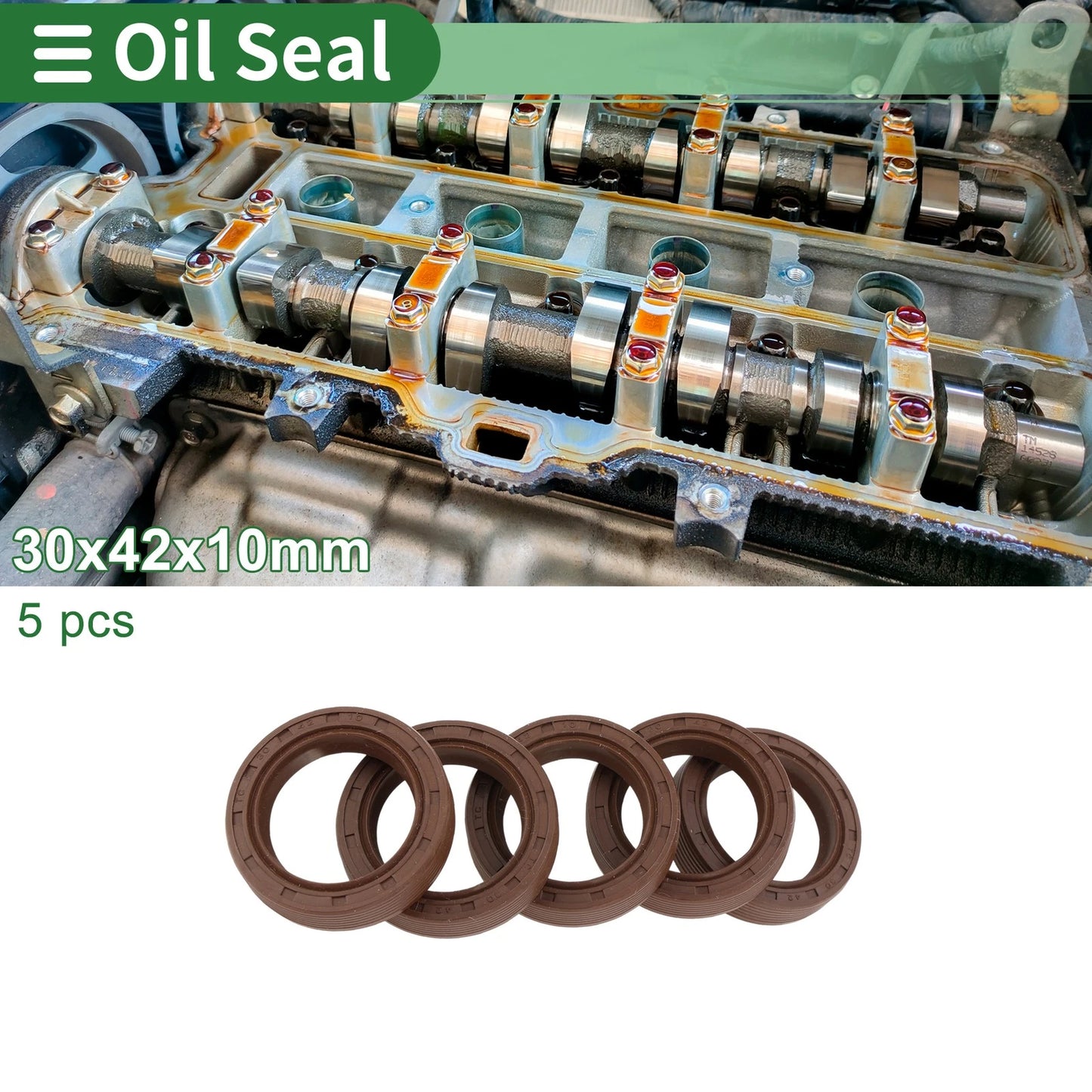 Oil Seal / 30x42x10mm 5 Pcs / FKM Rubber for Car