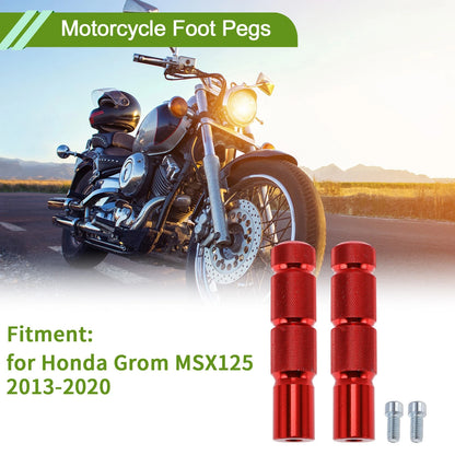 Foot Pegs Front Aluminum Alloy Red for Honda Grom MSX125 (2013–2020)