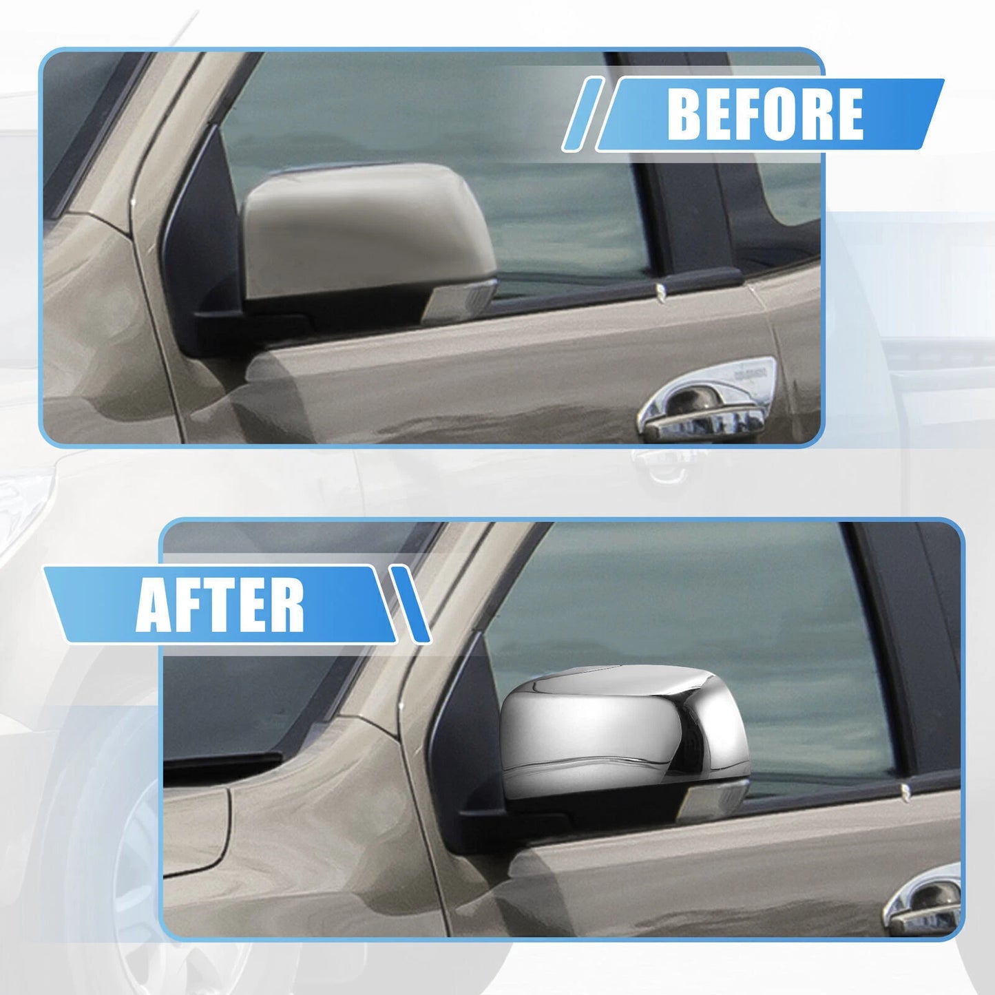 Chrome Clip-On Mirror Covers for 2015-2022 Chevy Colorado & GMC Canyon