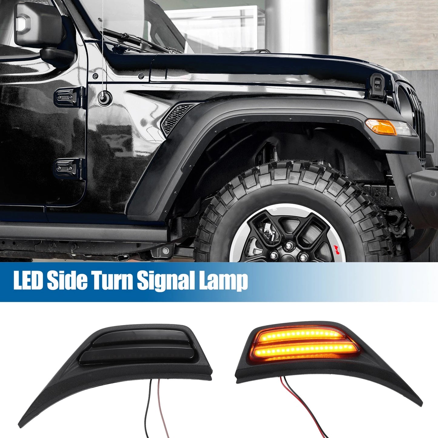 LED Side Marker Light for Jeep Wrangler JL (2018-2023) - 2 x Amber Lights