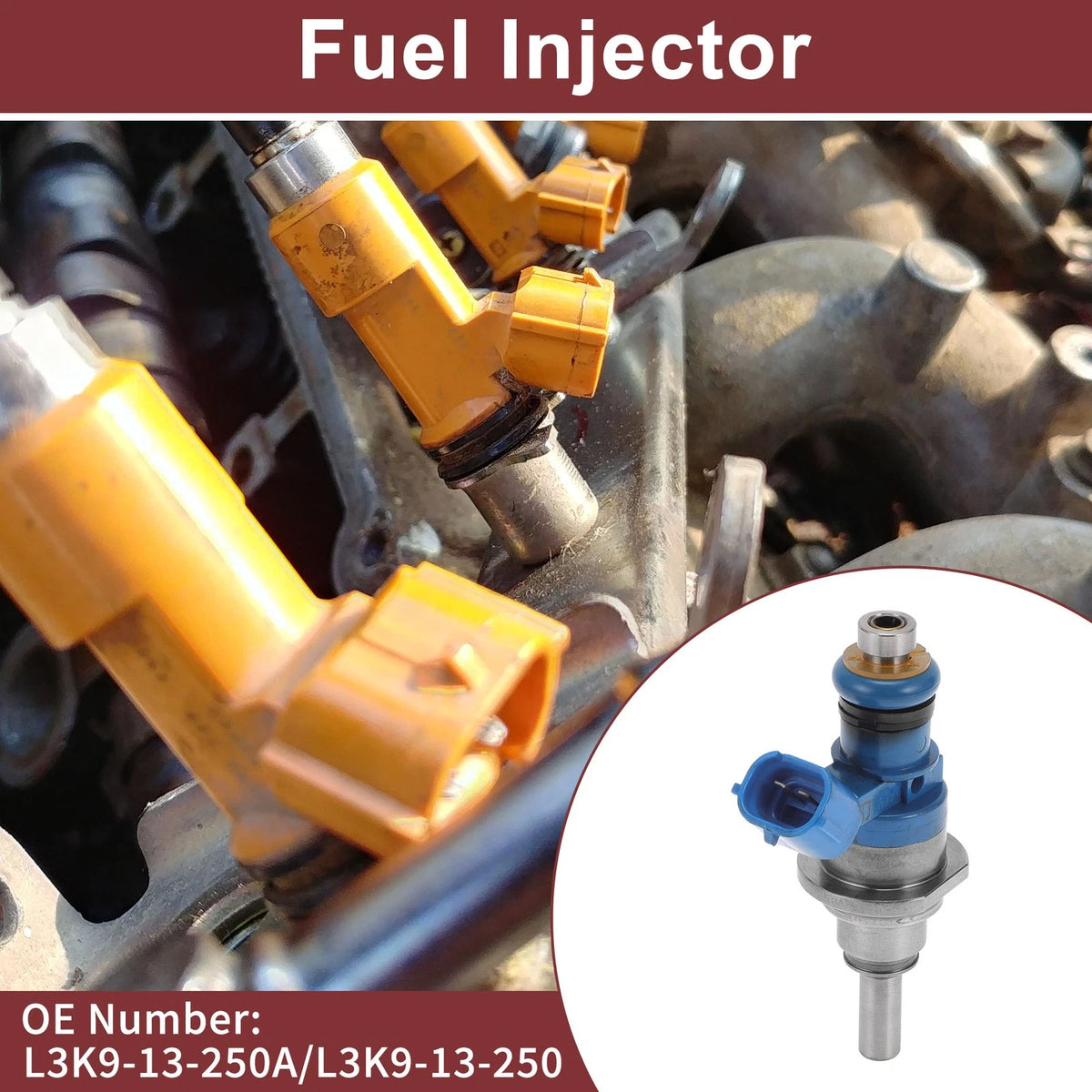 Fuel Injector L3K9-13-250A for Mazda 3 Mazdaspeed 2.3 (2007-2013) 1 Pc Blue