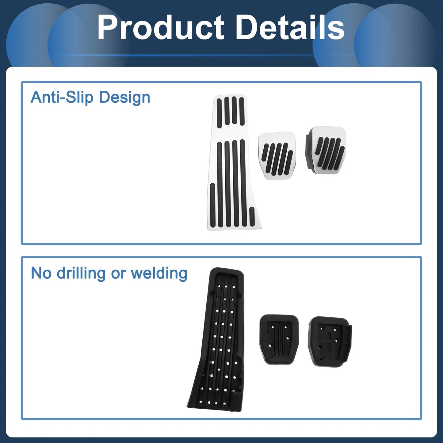 3 Pcs Foot Accelerator Pedal Covers for Mazda 3 (2020)