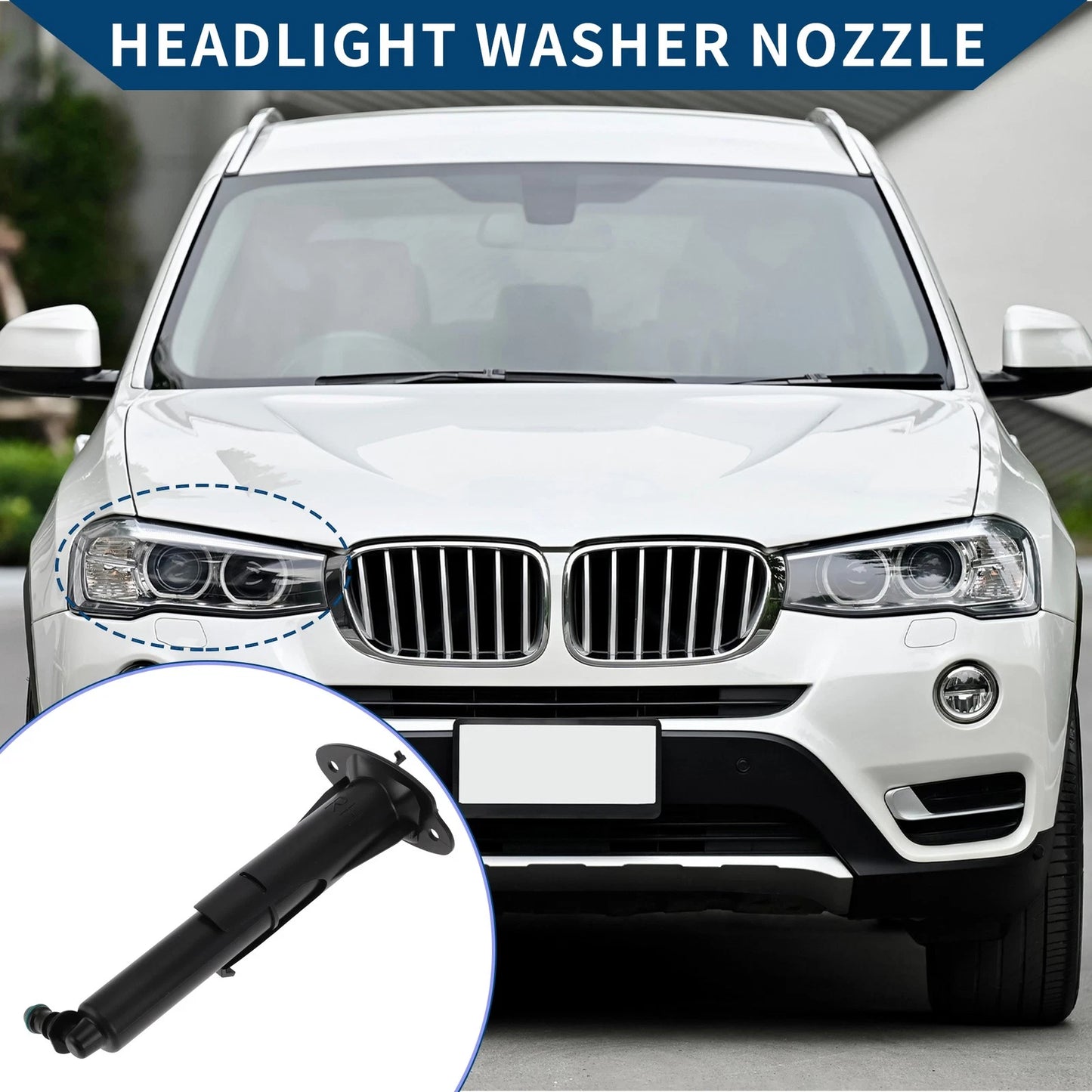 Front Passenger Side Headlight Washer Nozzle for Porsche Cayenne
