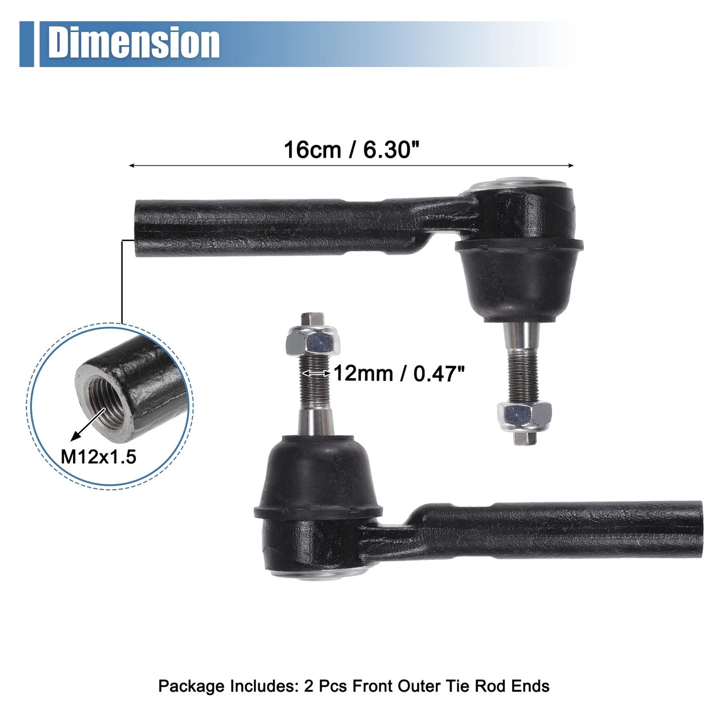 Front Outer Tie Rod End Links for Chrysler Town & Country