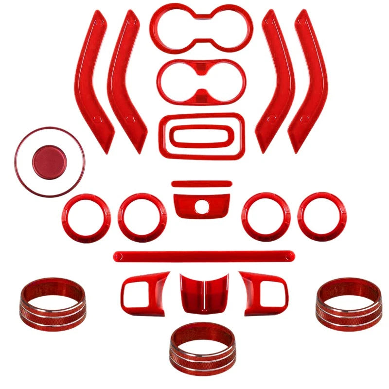 Red Car Interior Trim Kit for Jeep Wrangler JK 4 Door (2011-2017)