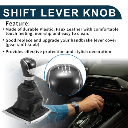 6 Speed Manual Gear Shift Knob & Cover for Ford Focus MK2 (2005-2012)