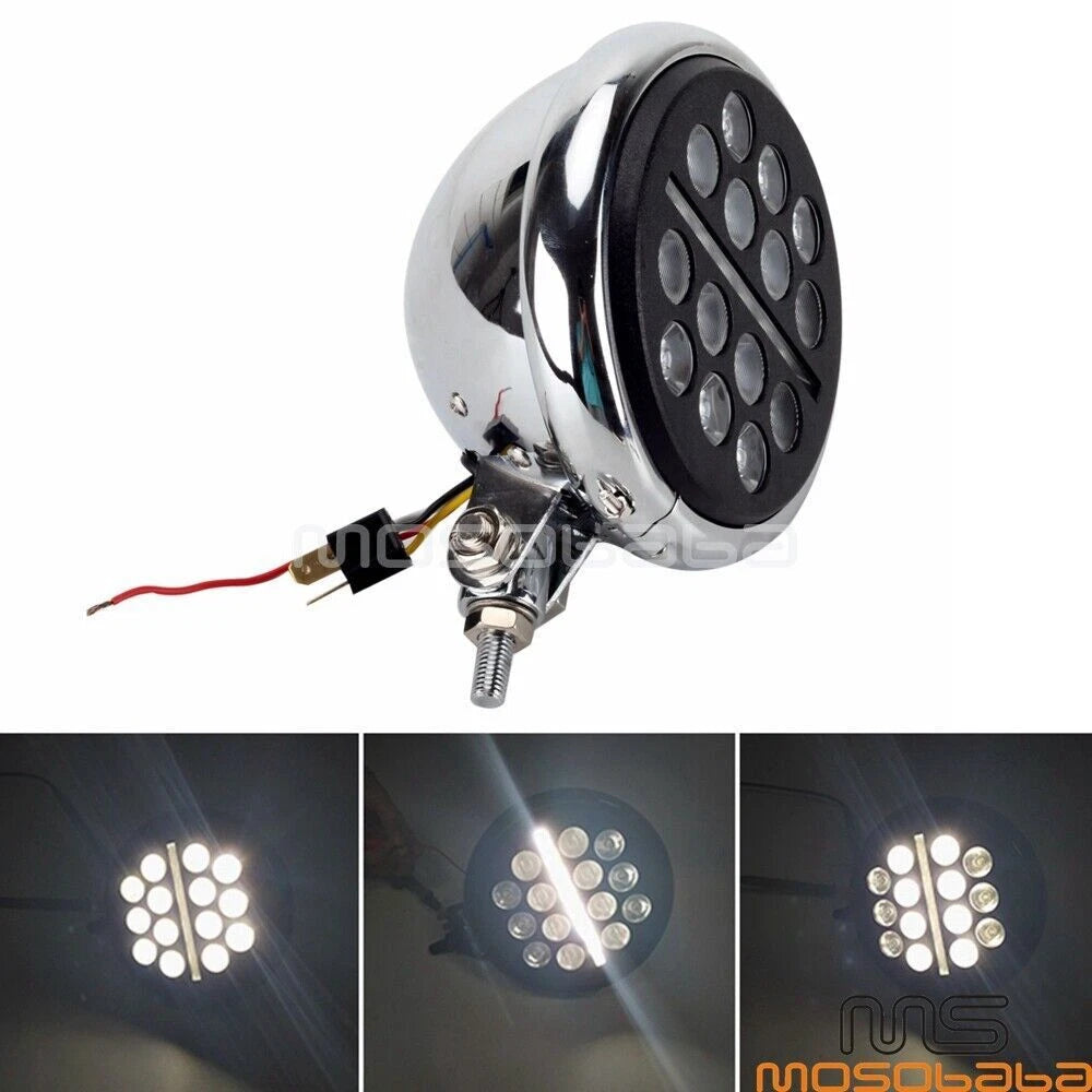 5.75'' LED Headlight DRL Lights Chrome Bucket for Harley Softail