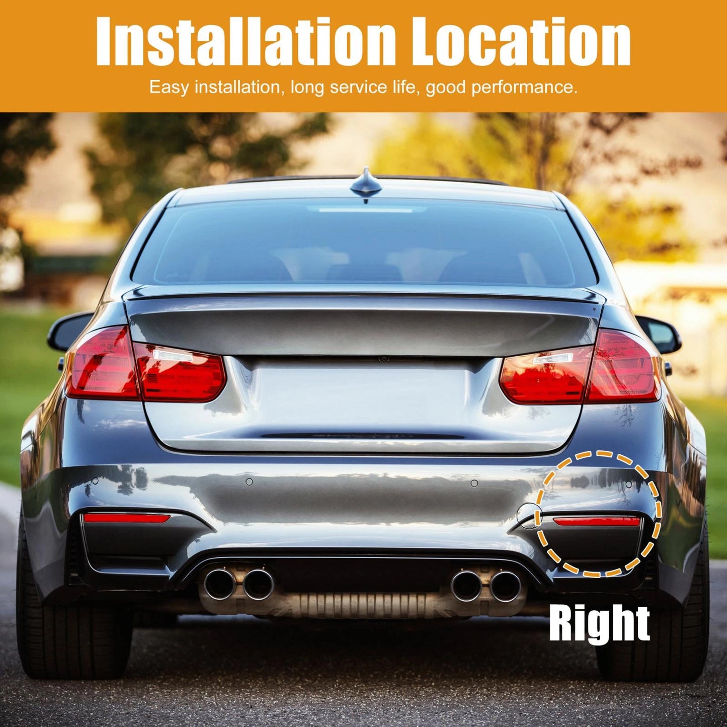 Rear Bumper Reflector Strip Cover Right for BMW 430i (2017-2020)