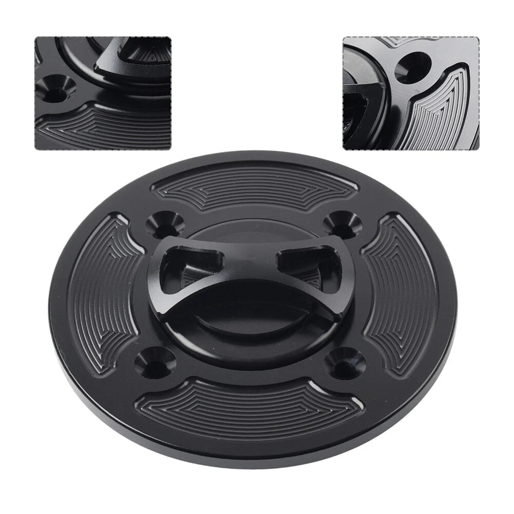 CNC Black 4-Hole Gas Fuel Tank Cap Cover for DUCATI Panigale V4/S/R (2018-2021)