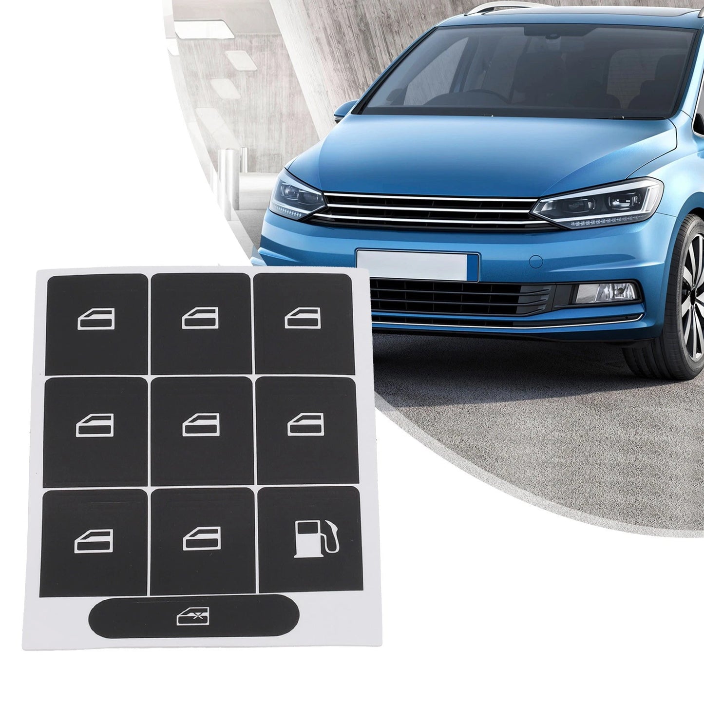 Sticker Set Black Overlay for Window Buttons Golf V Passat