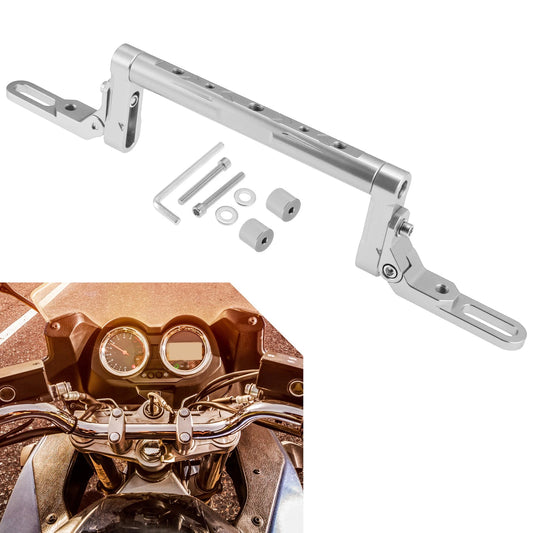 1 x Balance Handle Bar Extender Bracket Center Hole Silver Tone for Motorcycle