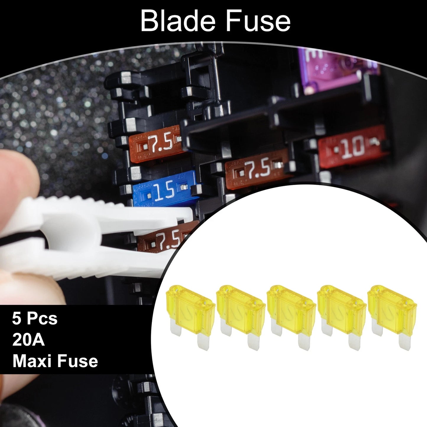 Maxi Fuse 20A Blade Fuse 5 Pcs for Car Boat Truck RV Motorcycle