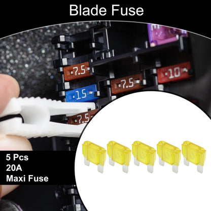 Maxi Fuse 20A Blade Fuse 5 Pcs for Car Boat Truck RV Motorcycle