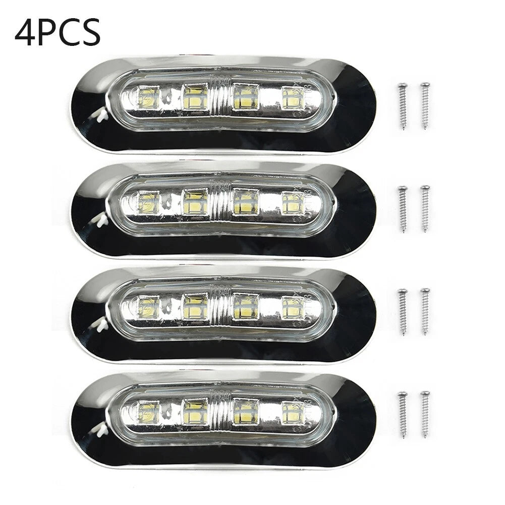 4x Marine Boat LED Courtesy Light Cabin Deck Stair White 12V-24V