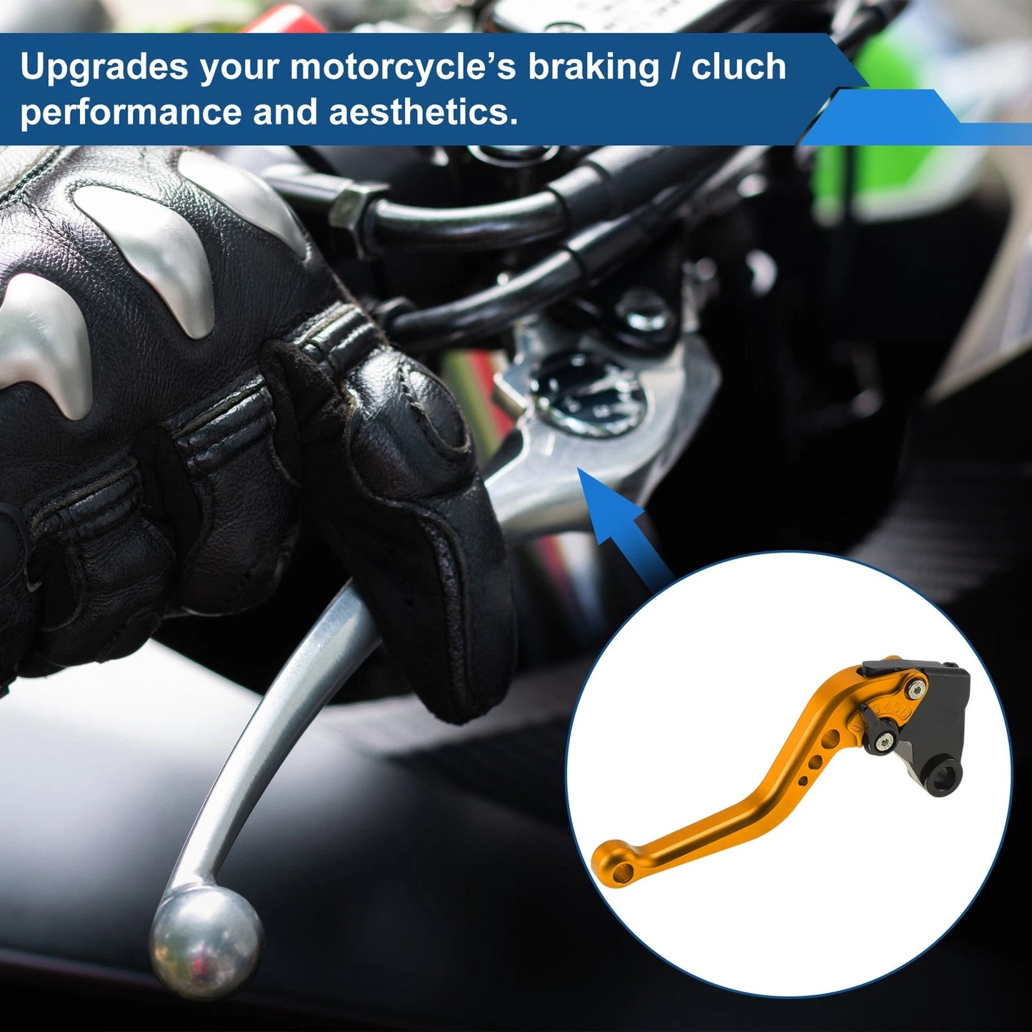 Levers / Adjustable Short Brake Clutch Solid Gold Tone for Kawasaki Z750 (2007–2012)
