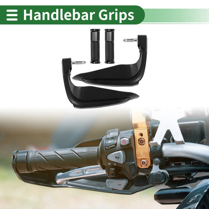 Hand Grips End Aluminum Alloy Rubber Black for Motorcycle