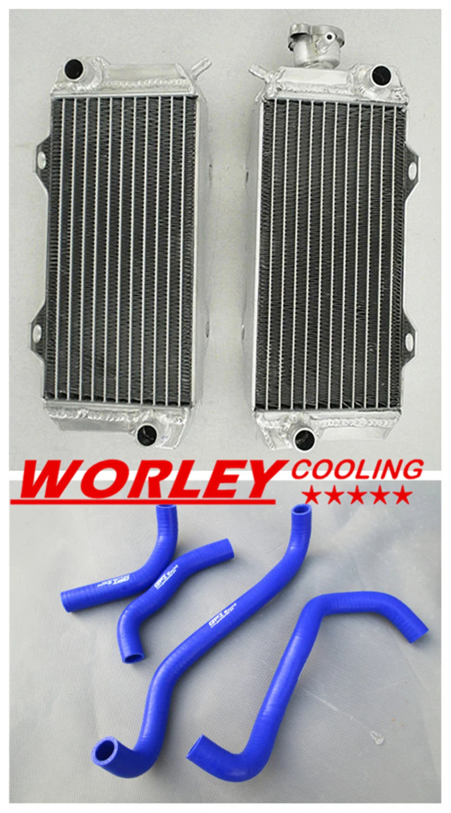 L&R Aluminum Radiator + Blue Hose for Honda ATC250R (1985-1986)