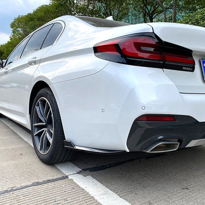 Rear Bumper Side Splitter Cover for BMW G30 M-Tech (2017-2022) Gloss Black