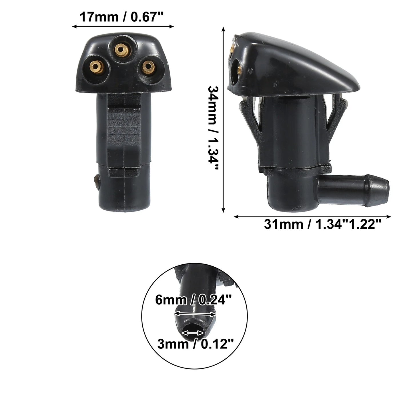 Front Windshield Washer Nozzles 2 x for Hyundai Tucson (2005-2008)